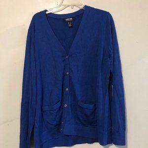 Lands' End Outfitters Size XL Blue Cardigan Sweate